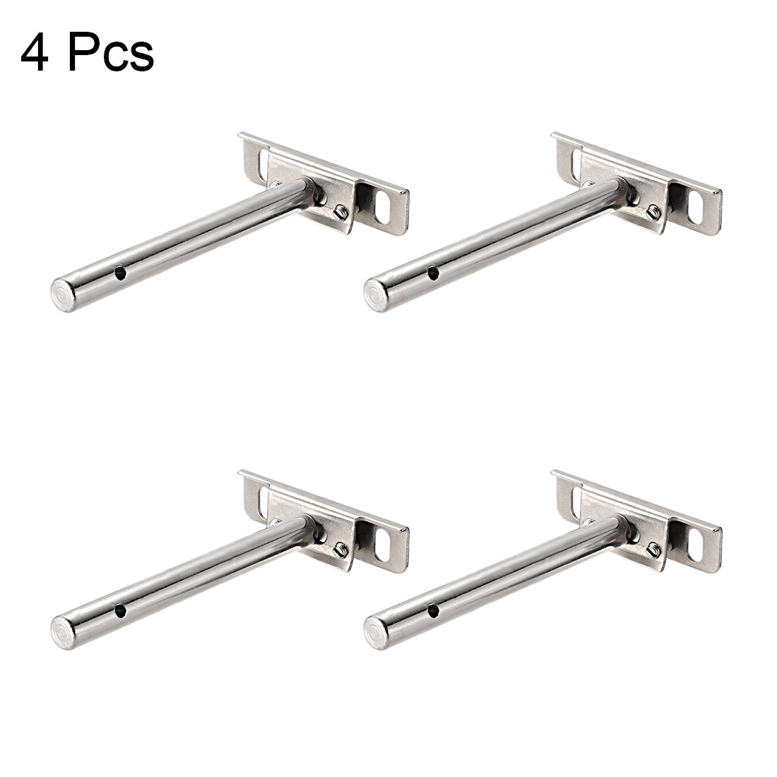 uxcell Uxcell 4 pcs 76mm x 20mm x 130mm Adjustable Blind Shelf Floating Support Invisible Brackets, Concealed Mount for Home Wall DIY Silver Tone