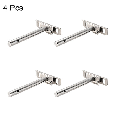 Harfington Uxcell 4 pcs 76mm x 20mm x 130mm Adjustable Blind Shelf Floating Support Invisible Brackets, Concealed Mount for Home Wall DIY Silver Tone