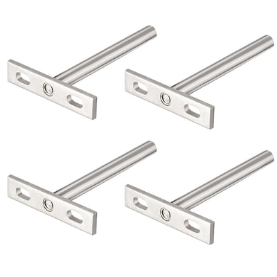 Harfington Uxcell Invisible Floating Shelf Brackets, 4" (100mm), Hidden Blind Supports for Concealed Shelves, Pack of 4
