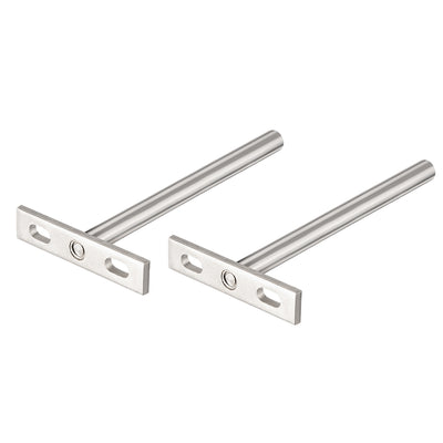 Harfington Uxcell Invisible Floating Shelf Brackets, 5" (126mm), Hidden Blind Supports for Concealed Shelves, Pack of 2