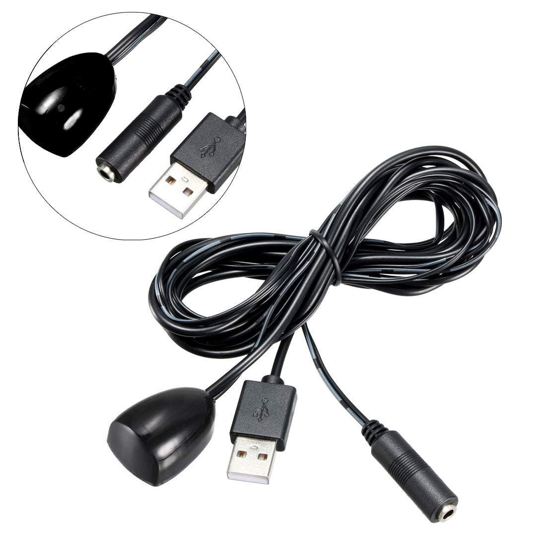 uxcell Uxcell Infrared Remote Extender Cable 1 Receiver 2 Emitters Repeater Kit USB Adapter