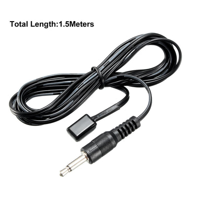 Harfington Uxcell IR Infrared Emitter Extension Cable 4.9ft Long 45 Degree Emission Angle 3.5mm Jack Single Black Head