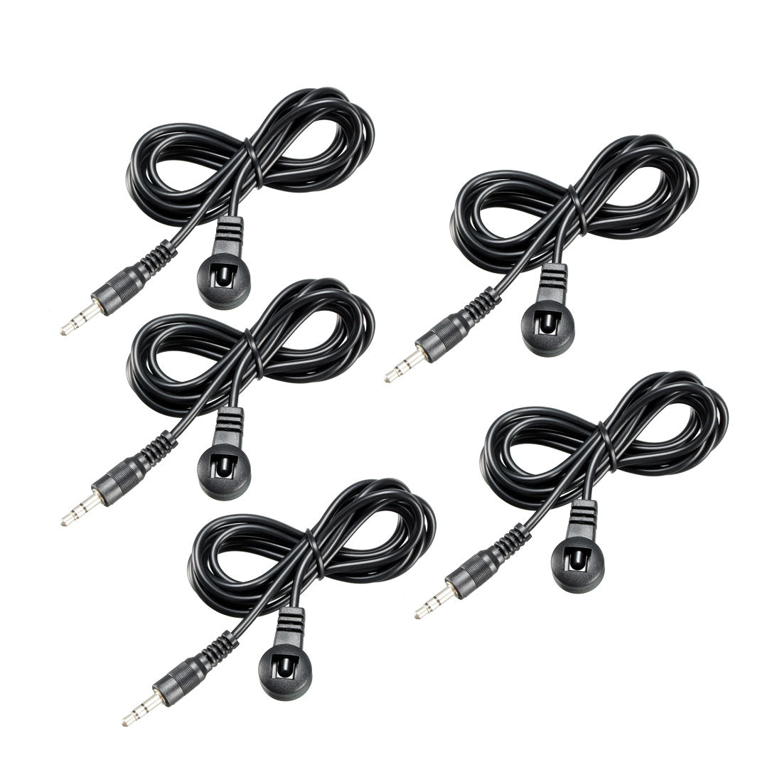 uxcell Uxcell IR Infrared Receiver Extender Cable 3.5mm Jack 4.9FT Long 26-39FT Receiving Distance Black Head 5pcs