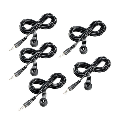 Harfington Uxcell IR Infrared Receiver Extender Cable 3.5mm Jack 4.9FT Long 26-39FT Receiving Distance Black Head 5pcs