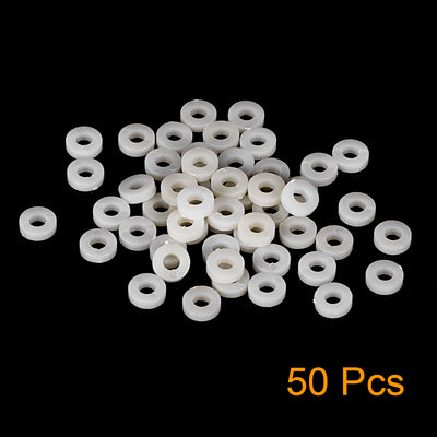 Harfington Uxcell Round Spacers Washers for M3 Screws ABS OD 7mm, ID 3mm, Height 2mm 50pcs