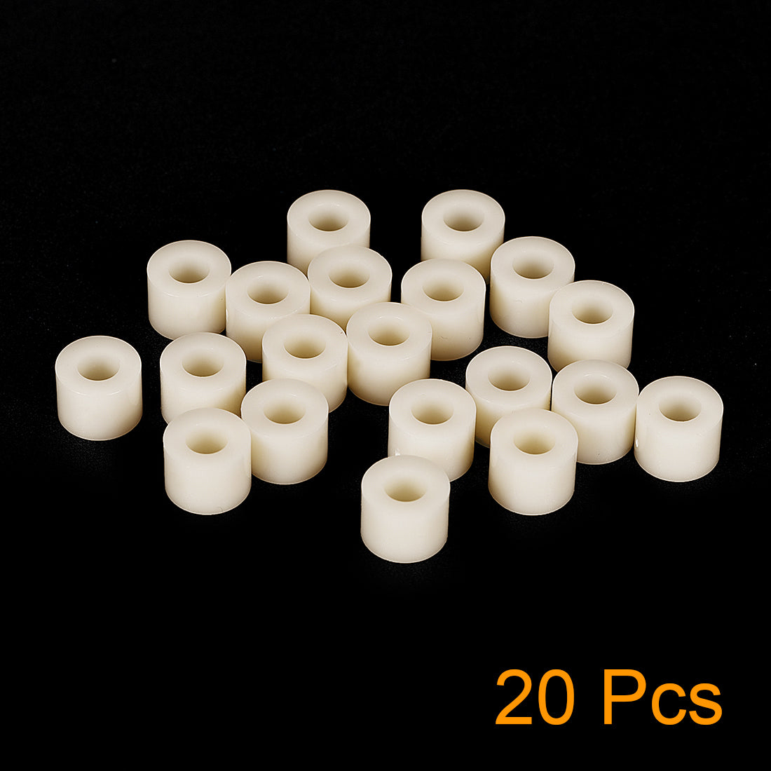 uxcell Uxcell Round Spacers Washers for M5 Screws ABS OD 11mm, ID 5mm, Height 8mm 20pcs