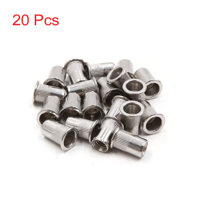 uxcell Uxcell 20pcs M8 Thread 304 Stainless Steel Flat Head Rivet Nut Insert  for Car