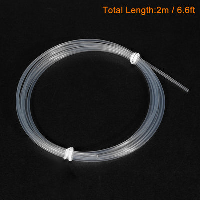Harfington Uxcell PTFE Tube Tubing 2 Meter 6.56ft Lengh Pipe 1mm ID 2mm OD for 3D Printer RepRap