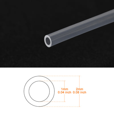 Harfington Uxcell PTFE Tube Tubing 2 Meter 6.56ft Lengh Pipe 1mm ID 2mm OD for 3D Printer RepRap