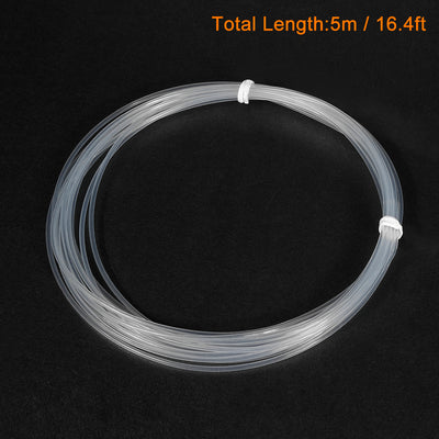 Harfington Uxcell PTFE Tube Tubing 5 Meter 16.4ft Lengh Pipe 1mm ID 2mm OD for 3D Printer RepRap