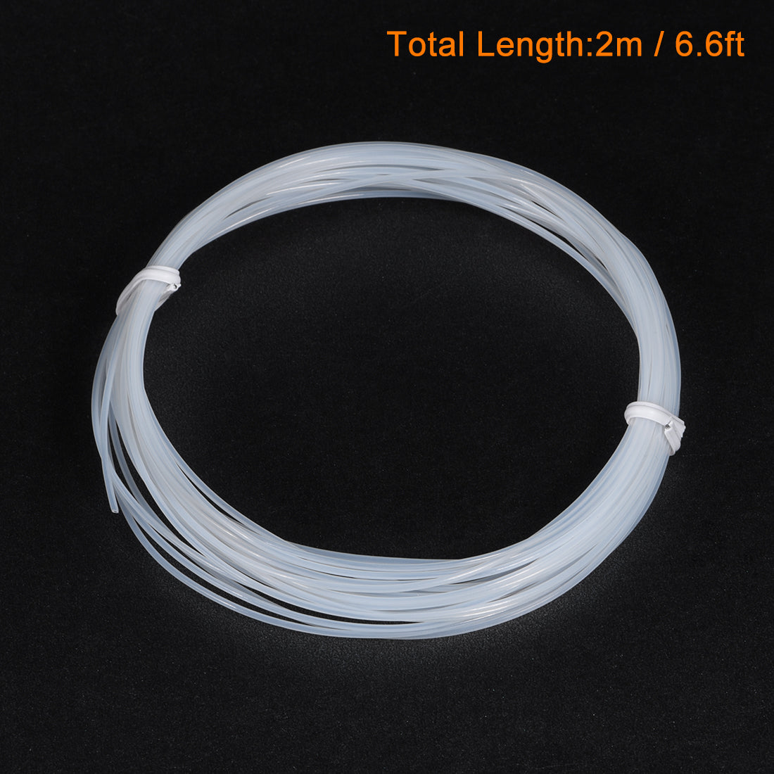 uxcell Uxcell PTFE Tube Tubing 2Meter 6.56ft Lengh Pipe 0.6mm ID 1mm OD for 3D Printer RepRap