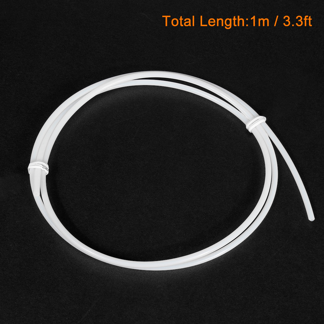 uxcell Uxcell PTFE Tube Tubing 1 Meter 3.28ft Lengh Pipe 1.6mm ID 3.2mm OD for 3D Printer RepRap