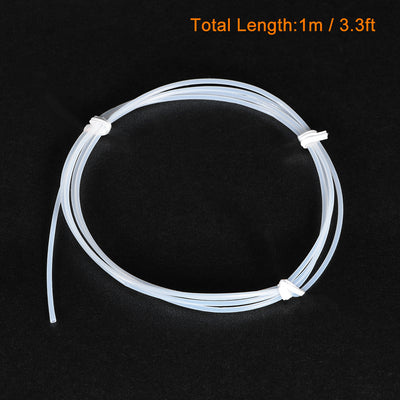 Harfington Uxcell PTFE Tube Tubing 1 Meter 3.28ft Lengh Pipe 0.8mm ID 1.2mm OD for 3D Printer RepRap