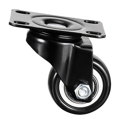 Harfington Uxcell 2 Pcs 2 Inch Swivel Caster Wheels PU Top Plate Mounted Caster Wheel 132lb Capacity
