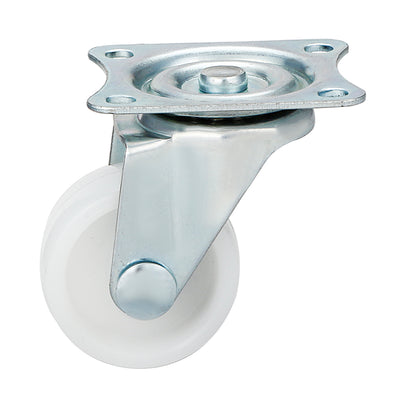 Harfington Uxcell 8Pcs 1.5 Inch Swivel Casters Wheels PP Plastic Wheel Top Plate Mounted 44lb Load Capacity White