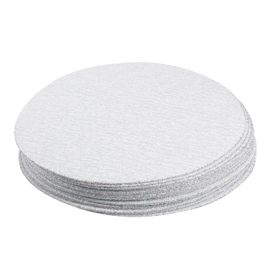 Harfington Uxcell 20 Pcs 6-Inch Aluminum Oxide White Dry Hook and Loop Sanding Discs Flocking Sandpaper 120 Grit