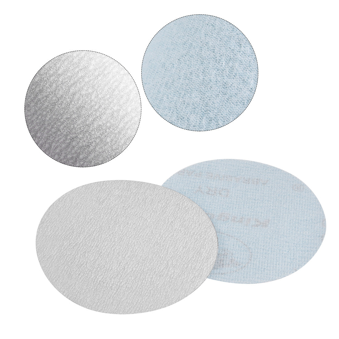 Uxcell Uxcell 50 Pcs 4-Inch Aluminum Oxide White Dry Hook and Loop Sanding Discs Flocking Sandpaper 320 Grit