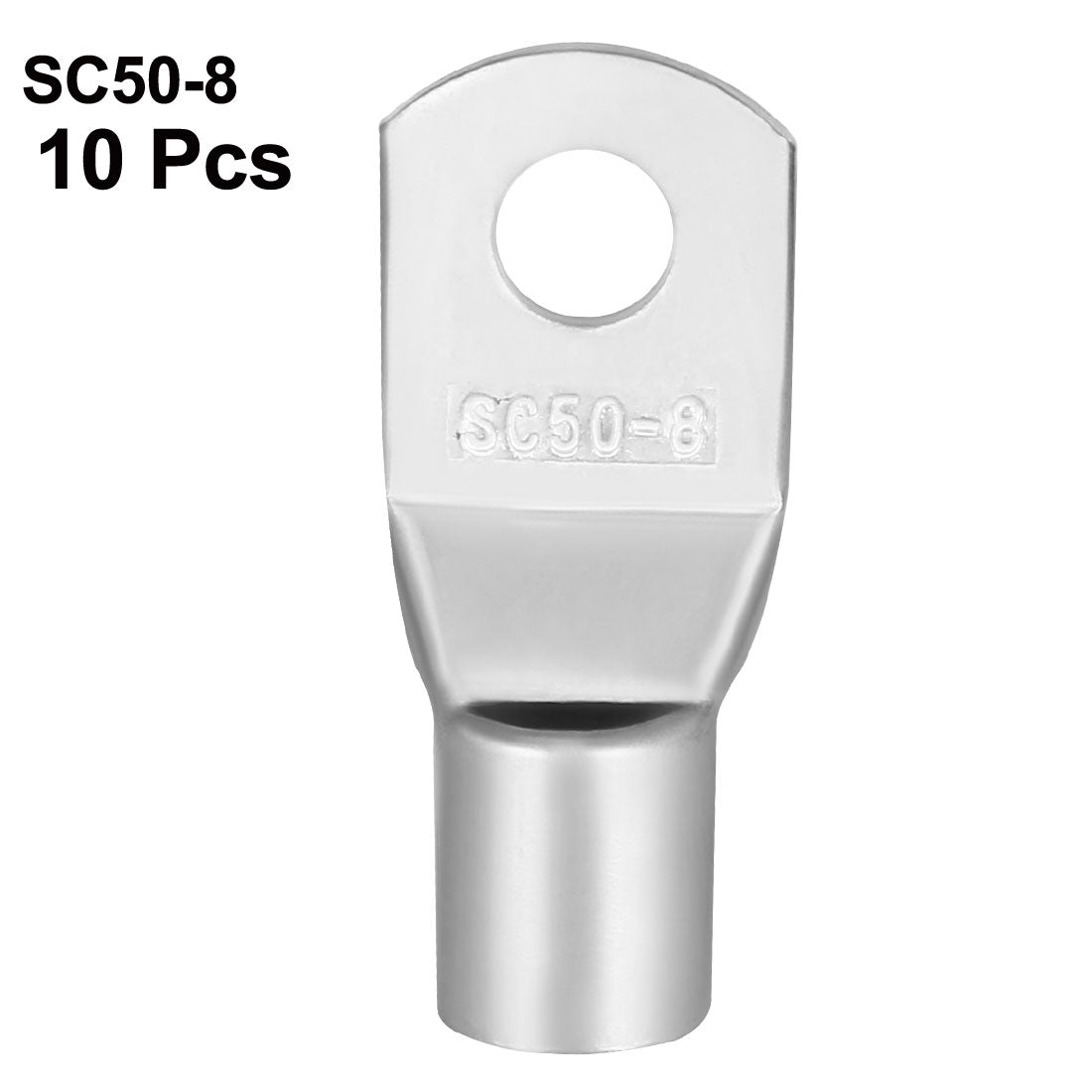 uxcell Uxcell 10PCS SC50-8 Copper Eyelets Tubular Lug Ring Terminal Connectors