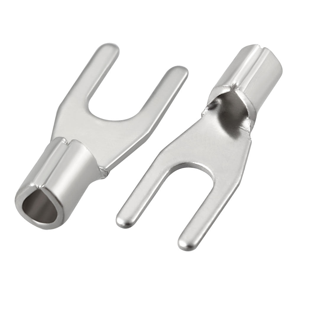 uxcell Uxcell 200x Fork Type Copper Non-Insulated Spade Terminals SNB1.25-3, 22-16 Wire Size, #4 Stud Size
