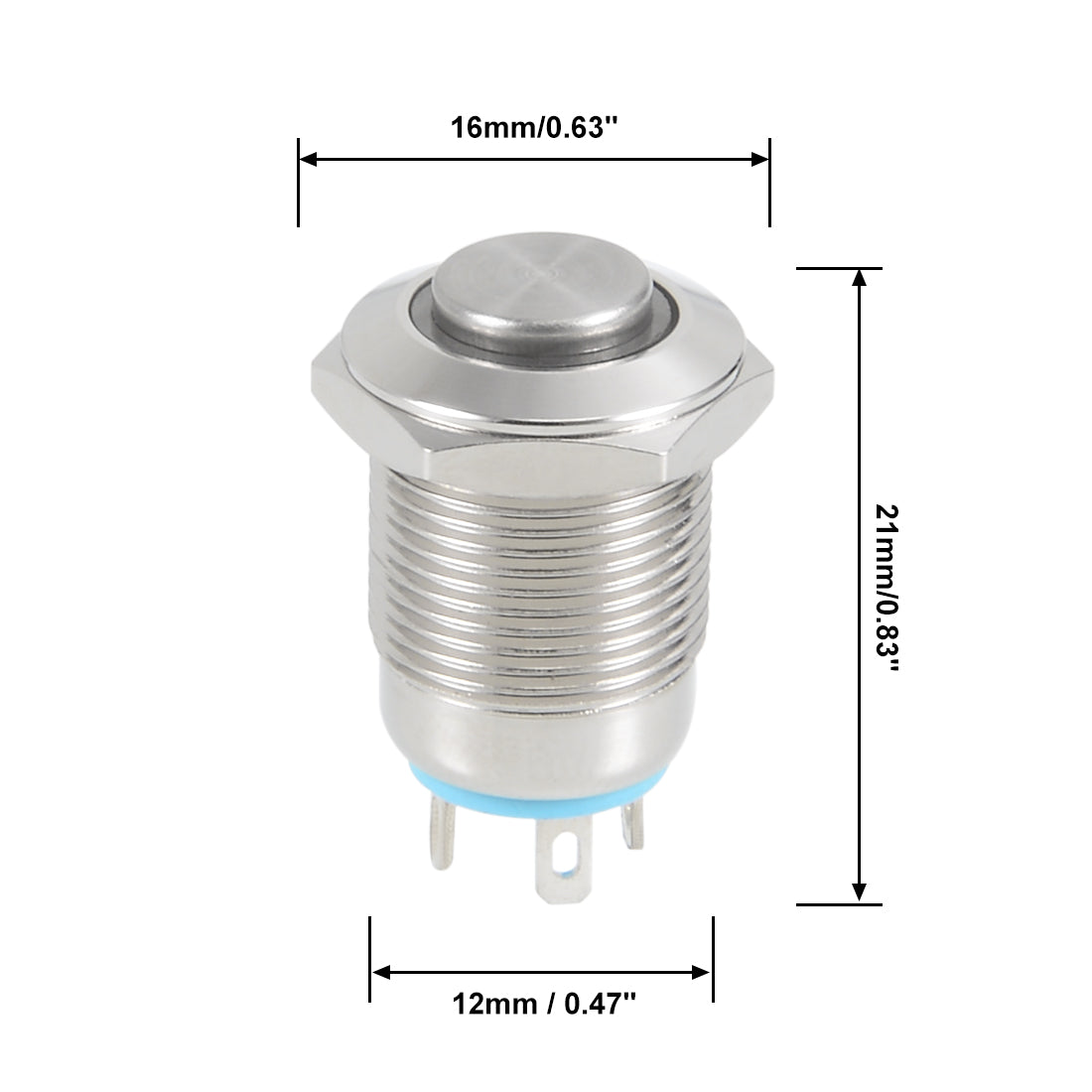 uxcell Uxcell Momentary Metal Push Button Switch Mounting Dia