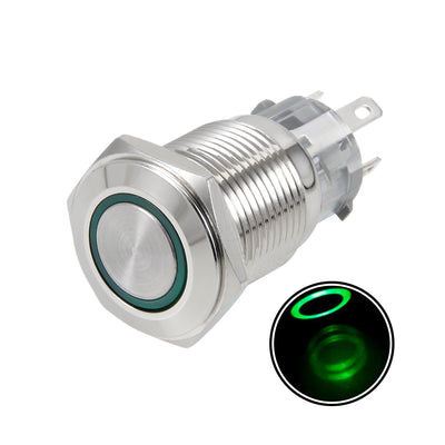 Harfington Uxcell Momentary Metal Push Button Switch 16mm Mounting Dia LED Light Button