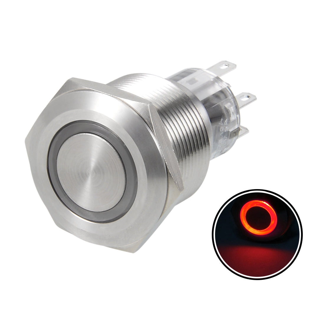 uxcell Uxcell Momentary Metal Push Button Switch Mounting Light