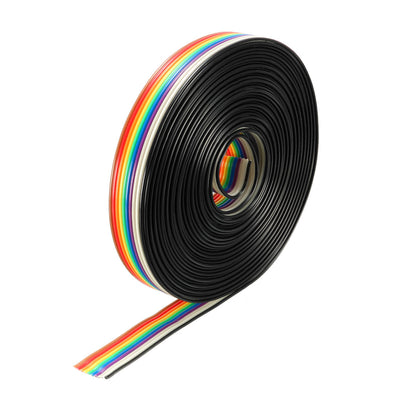 uxcell Uxcell Flat Ribbon Cable 10P Rainbow IDC Wire 1.27mm Pitch 5 Meters