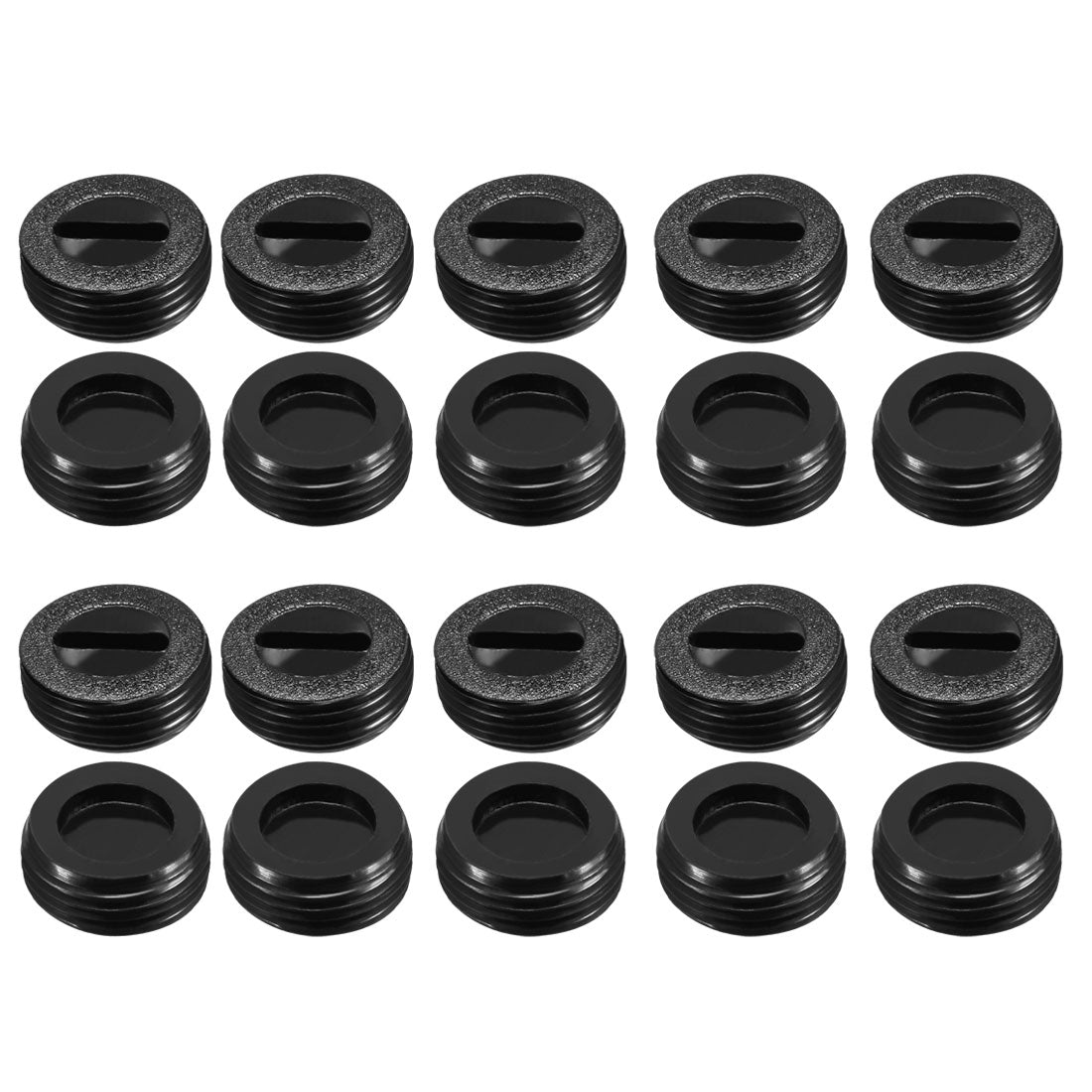 uxcell Uxcell Carbon Brush Holder Caps 13mm O.D. 7mm I.D. 5mm Thickness Motor Brush Cover Plastic Fitting Thread Black 20pcs