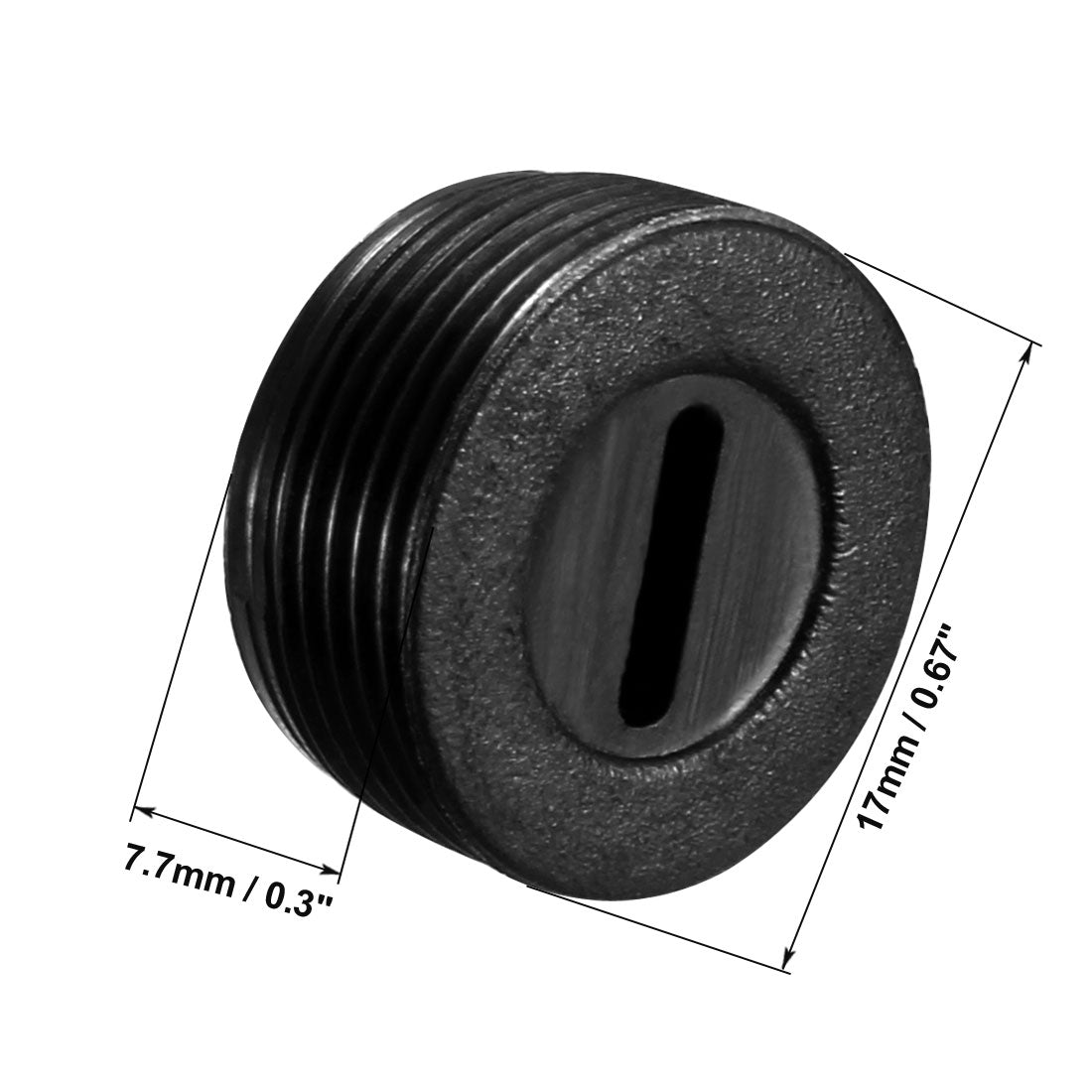 uxcell Uxcell Carbon Brush Holder Caps 17mm O.D. 9.5mm I.D. 7.7mm Thickness Motor Brush Cover Plastic Fitting Thread Black 2pcs