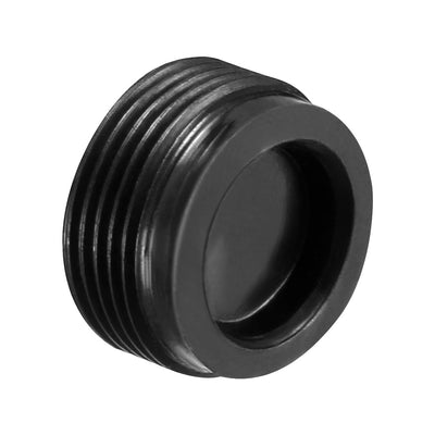 Harfington Uxcell Carbon Brush Holder Caps 16mm O.D. 8mm Thickness Motor Brush Cover Plastic Fitting Thread Black 2pcs
