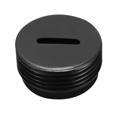 Harfington Uxcell Carbon Brush Holder Caps 16mm O.D. 8mm Thickness Motor Brush Cover Plastic Fitting Thread Black 2pcs