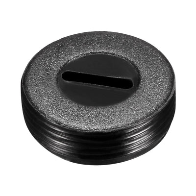 Harfington Uxcell Carbon Brush Holder Caps 18mm O.D. 6.3mm Thickness Motor Brush Cover Plastic Fitting Thread Black 2pcs