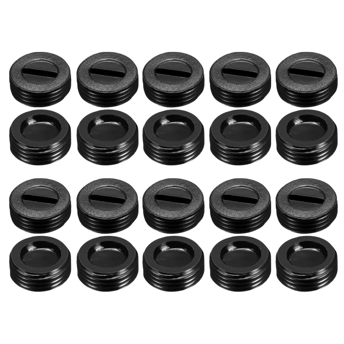 uxcell Uxcell Carbon Brush Holder Caps 12mm O.D. 5mm Thickness Motor Brush Cover Plastic Fitting Thread Black 20pcs