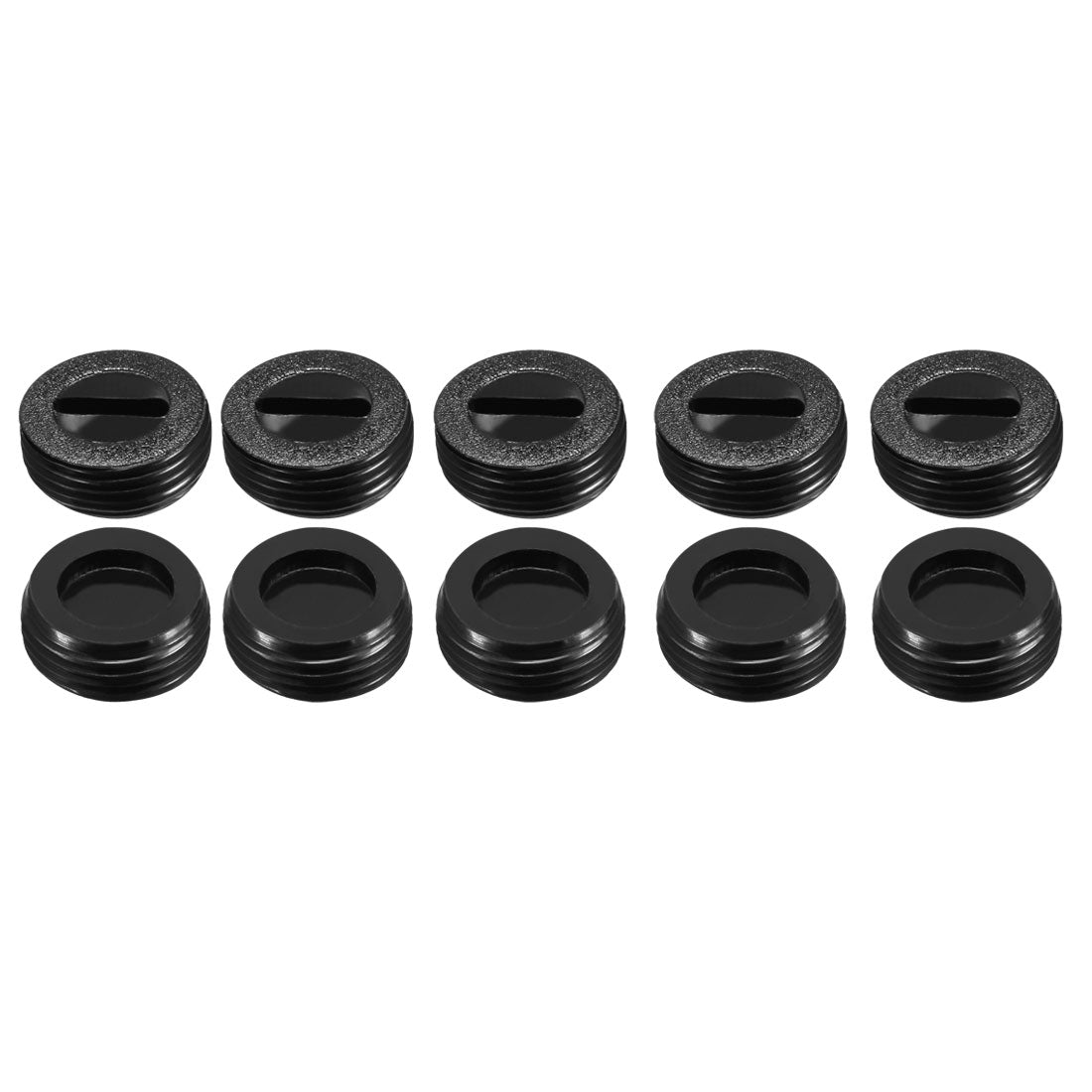 uxcell Uxcell Carbon Brush Holder Caps 13mm O.D. 7.5mm I.D. 5.2mm Thickness Motor Brush Cover Plastic Fitting Thread Black 10pcs