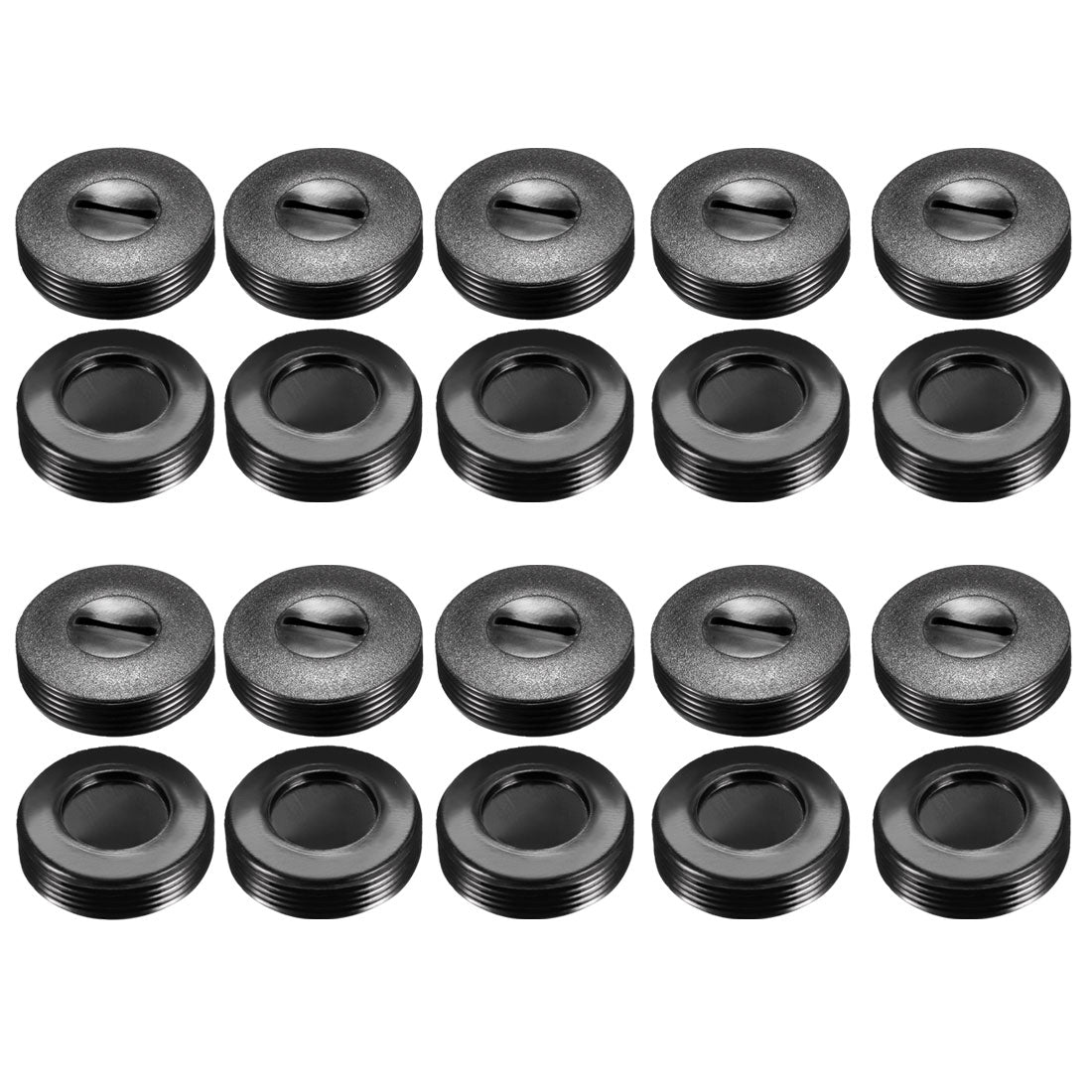 uxcell Uxcell Carbon Brush Holder Caps 22mm O.D. 11.5mm I.D. 6.5mm Thickness Motor Brush Cover Plastic Fitting Thread Black 20pcs