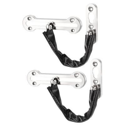 Harfington Uxcell Door Lock Chain with Screws Stainless Steel Chain Lock for Door and Home Security, 2pcs