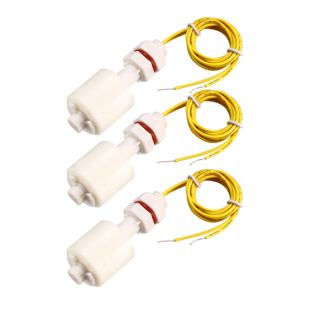 uxcell Uxcell 3pcs PP Float Switch M10 57mm Vertical Liquid Water Level Control Sensor Plastic White for Tank Pool
