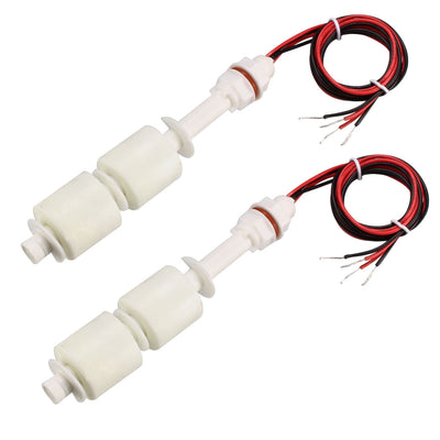 Harfington Uxcell 2pcs PP Dual Ball Float Switch M10 115mm Vertical Liquid Water Level Control Sensor Plastic White for Tank Pool