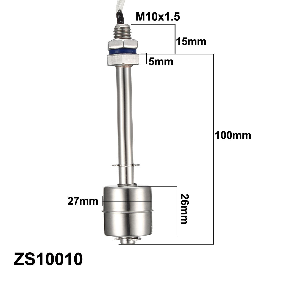 uxcell Uxcell Stainless Steel Float Switch M10 115mm Fish Tank Vertical Liquid Water Level Sensor