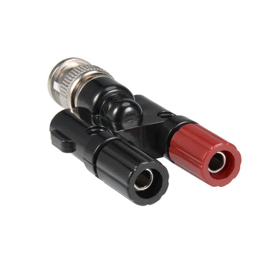 Harfington Uxcell BNC Male to Dual 4mm Banana Female Jack Socket Binding Post Adapter Connector