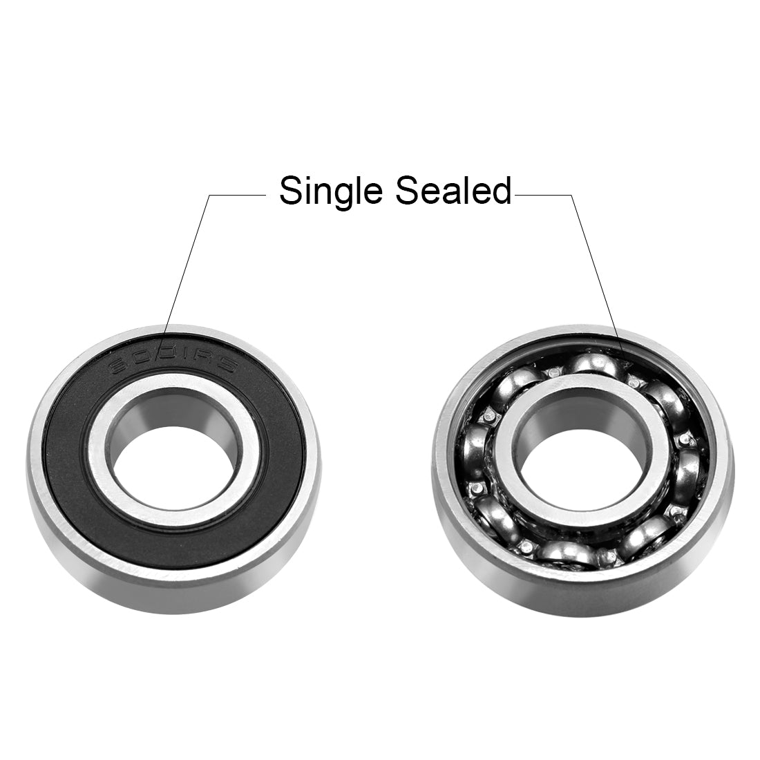 uxcell Uxcell Deep Groove Ball Bearings Metric Single Sealed Chrome Steel P0 Z2 Bearing