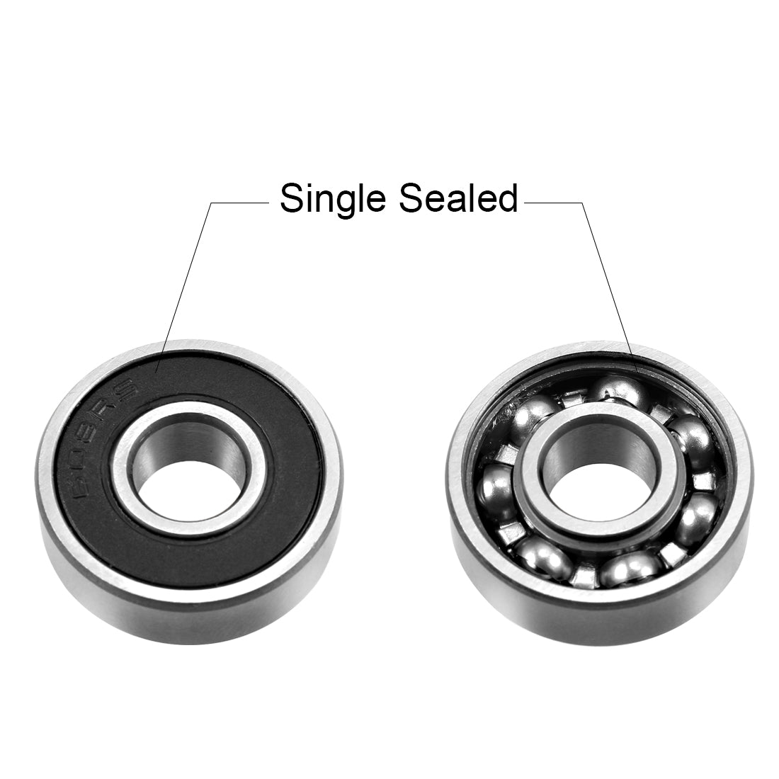 uxcell Uxcell Deep Groove Ball Bearing Metric Single Sealed Chrome Steel P0 Z2