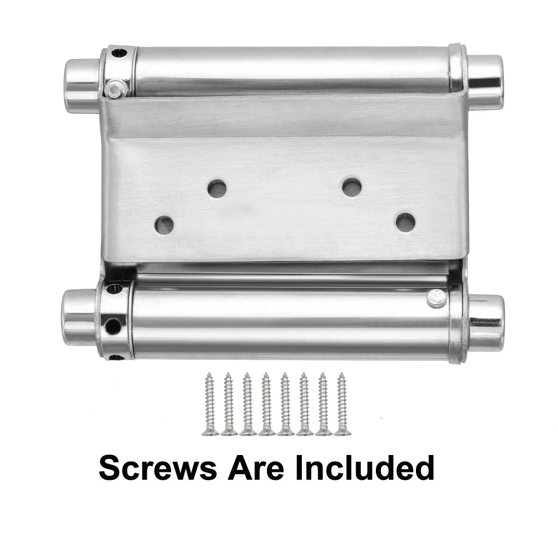 uxcell Uxcell Double Action Spring Hinge 3" Stainless Steel Brushed Heavy Load Hinges with Tension Adjustment 1 Pack