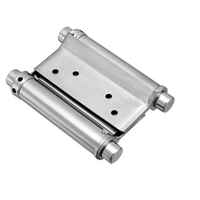 Harfington Uxcell Double Action Spring Hinge 3" Stainless Steel Brushed Heavy Load Hinges with Tension Adjustment 1 Pack