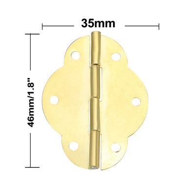 Harfington Uxcell 1.8" Golden Hinges Butterfly Shape Hinge Replacement with Screws 8pcs