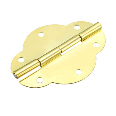 uxcell Uxcell 1.8" Golden Hinges Butterfly Shape Hinge Replacement with Screws 8pcs