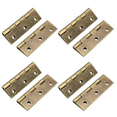 uxcell Uxcell 1.97" Antique Bronze Hinges Retro Hinge Replacement with Screws 8pcs