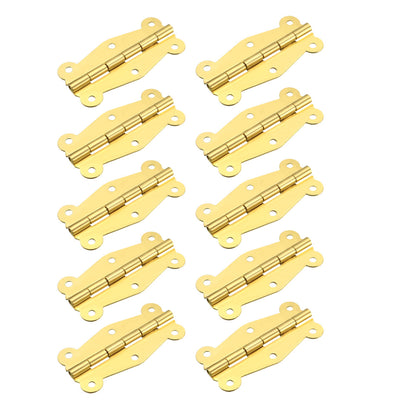 uxcell Uxcell 2.01" Golden Hinges Butterfly Shape Hinge Replacement with Screws 10pcs
