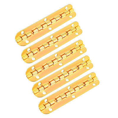 uxcell Uxcell 2.56" Golden Hinges Butterfly Shape Hinge Replacement with Screws 5pcs