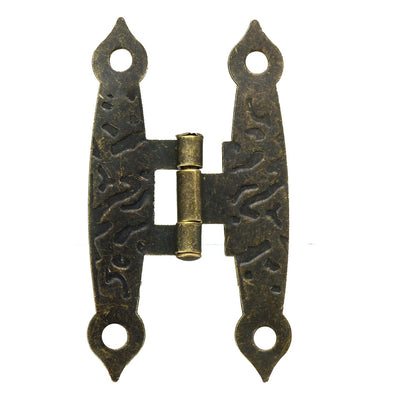 uxcell Uxcell 2.56" Antique Bronze Hinges Retro Carved Hinge Replacement with Screws 8pcs